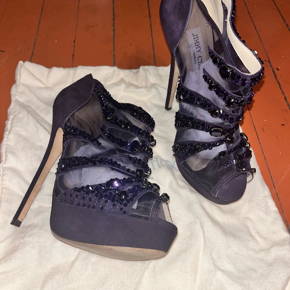 Jimmy Choo Black Beaded Women's Heels